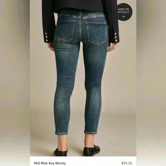 Lucky Brand White Ava Mid Rise Skinny Woman’s Distressed Ankle Jeans Size 10/30. - Picture 7 of 15